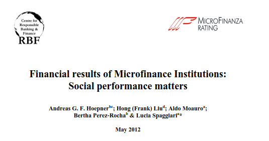 Financial results of Microfinance Institutions: Social performance matters